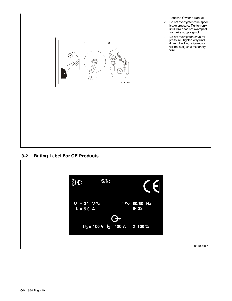 2. rating label for ce products | Miller Electric XR Control User Manual | Page 16 / 72