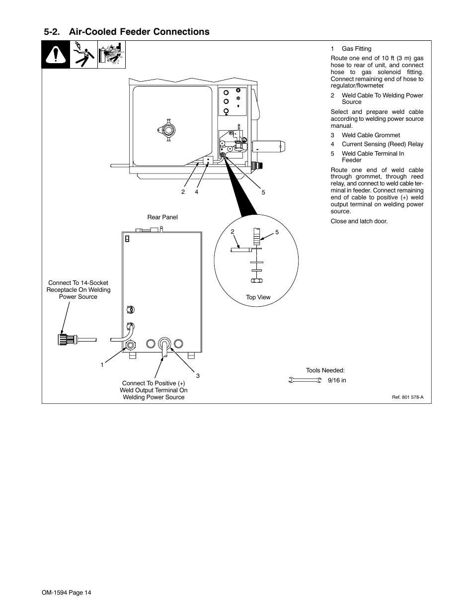 2. air-cooled feeder connections | Miller Electric XR Control User Manual | Page 20 / 72