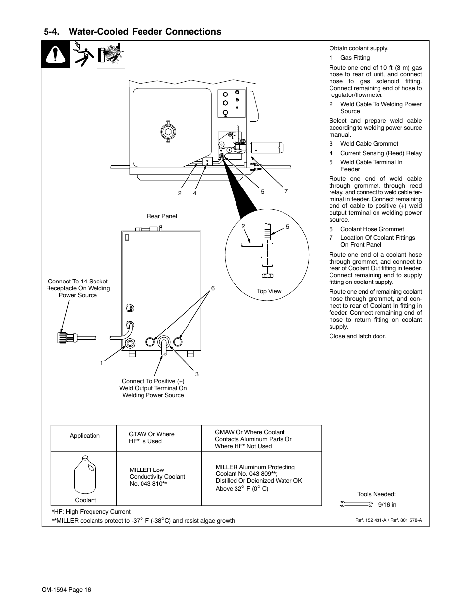 4. water-cooled feeder connections | Miller Electric XR Control User Manual | Page 22 / 72