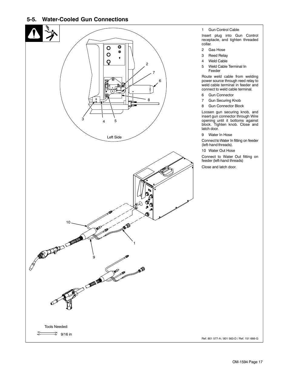 5. water-cooled gun connections | Miller Electric XR Control User Manual | Page 23 / 72