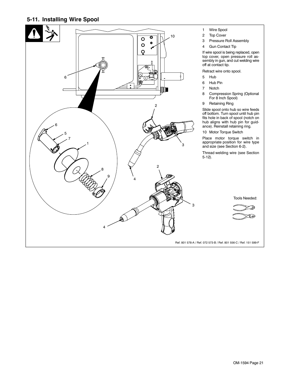 11. installing wire spool | Miller Electric XR Control User Manual | Page 27 / 72