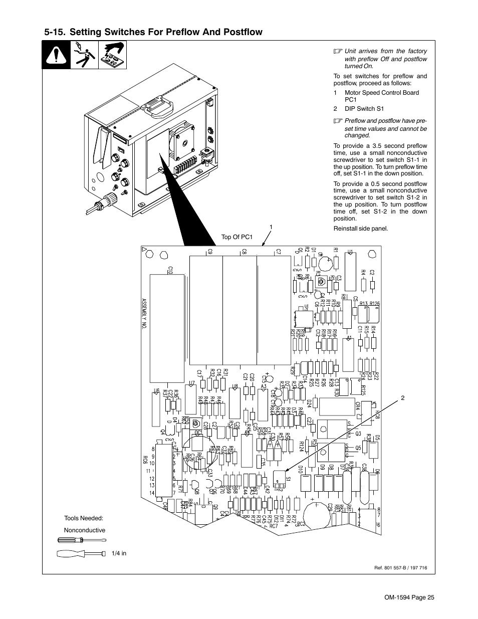 15. setting switches for preflow and postflow | Miller Electric XR Control User Manual | Page 31 / 72
