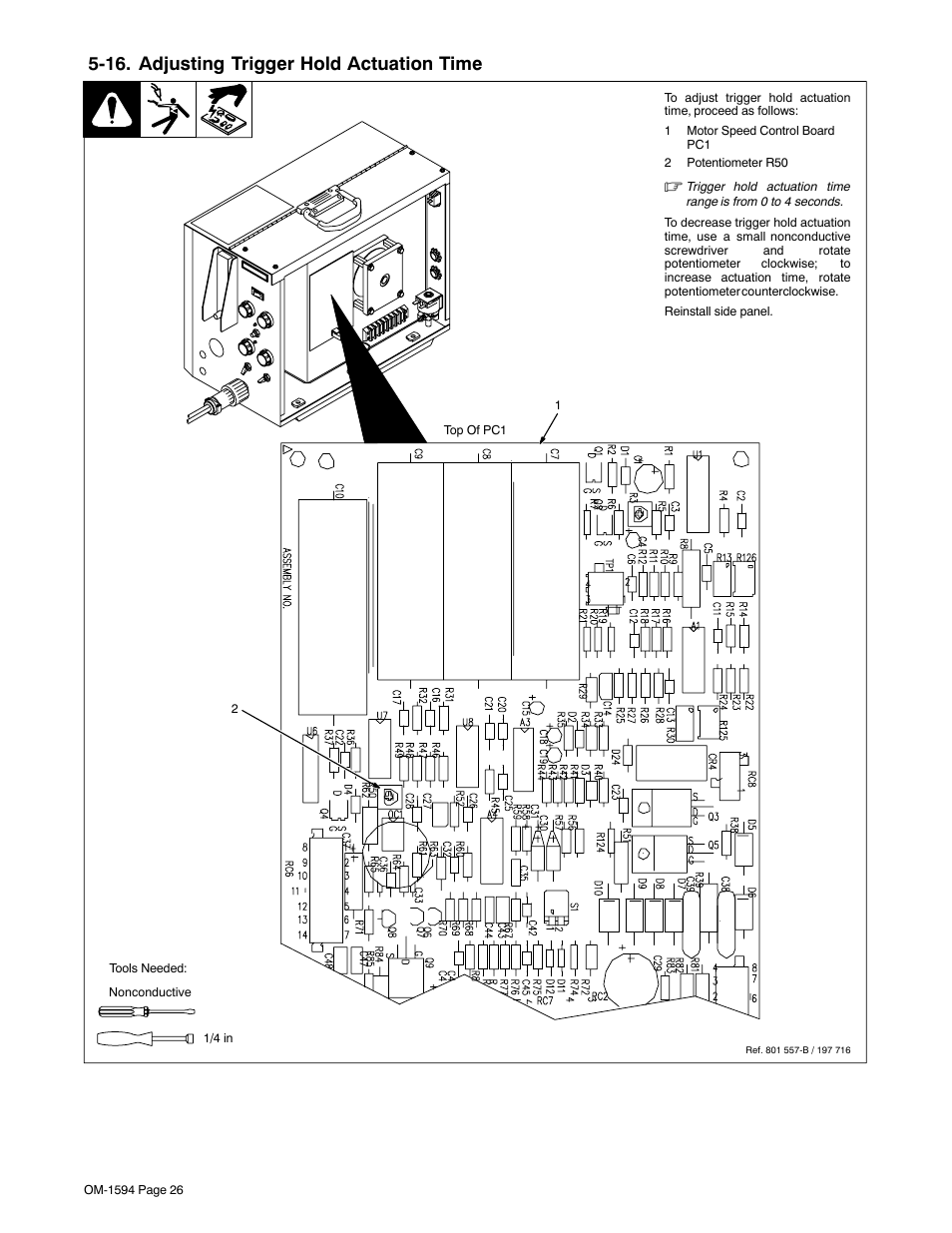 16. adjusting trigger hold actuation time | Miller Electric XR Control User Manual | Page 32 / 72