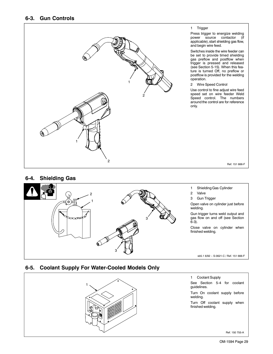 3. gun controls, 4. shielding gas, 5. coolant supply for water-cooled models only | Miller Electric XR Control User Manual | Page 35 / 72