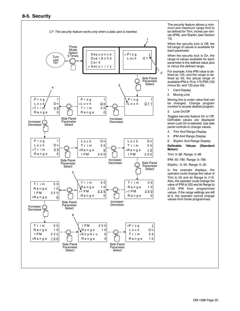 5. security | Miller Electric DS-64M Swingarc User Manual | Page 29 / 60