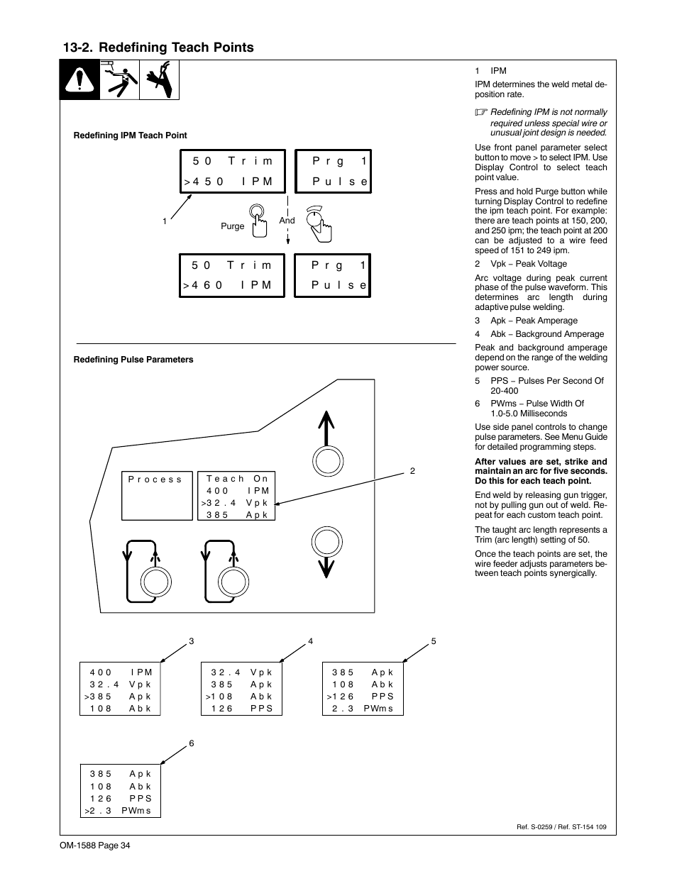 2. redefining teach points | Miller Electric DS-64M Swingarc User Manual | Page 38 / 60