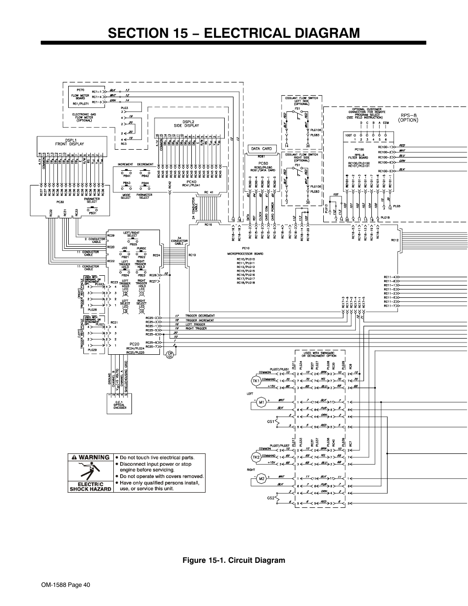 Section 15 − electrical diagram | Miller Electric DS-64M Swingarc User Manual | Page 44 / 60