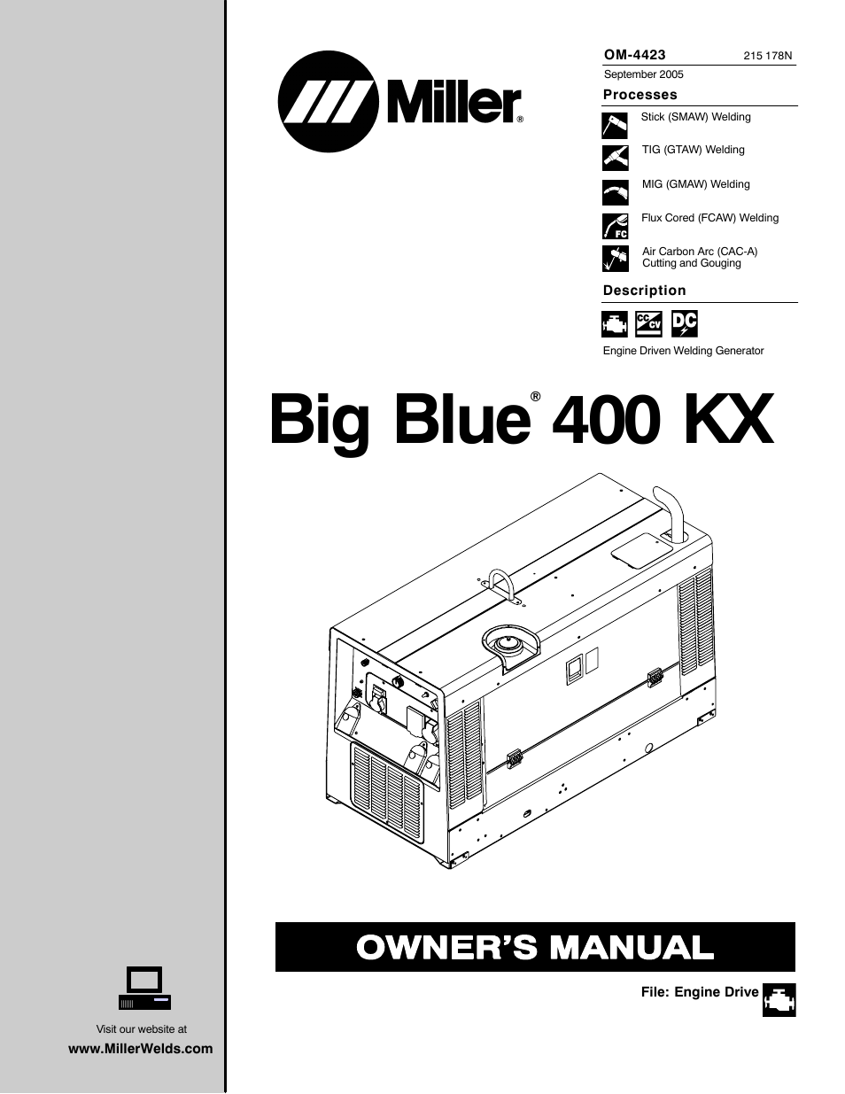 Miller Electric Big Blue 400 KX User Manual | 72 pages