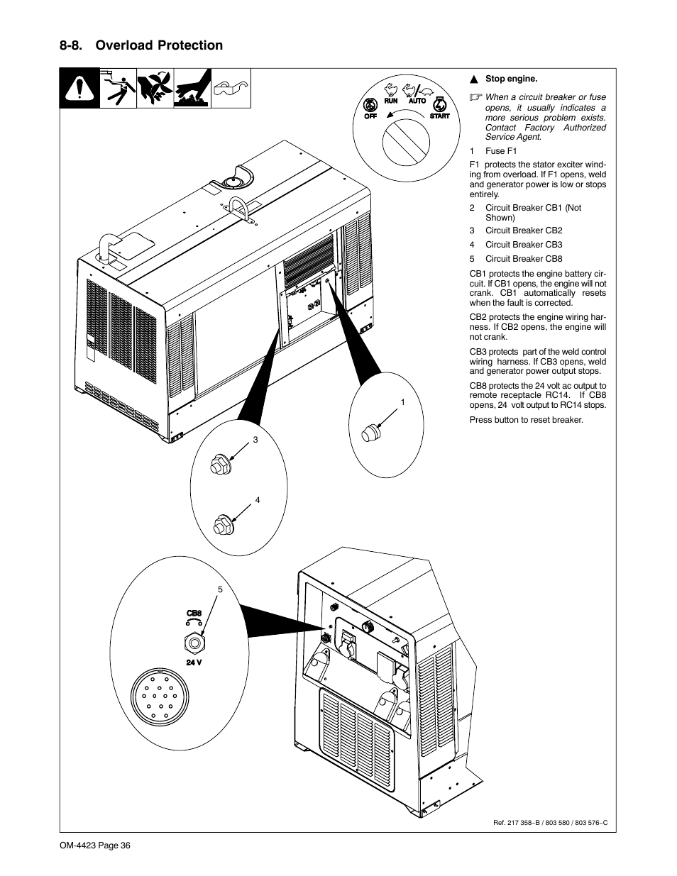 8. overload protection | Miller Electric Big Blue 400 KX User Manual | Page 42 / 72