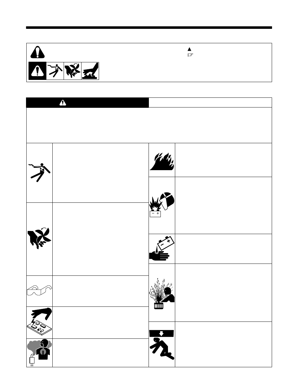 1 - safety precautions for servicing, 1. symbol usage, 2. servicing hazards | Warning | Miller Electric Legend AEAD-200-LE User Manual | Page 5 / 68