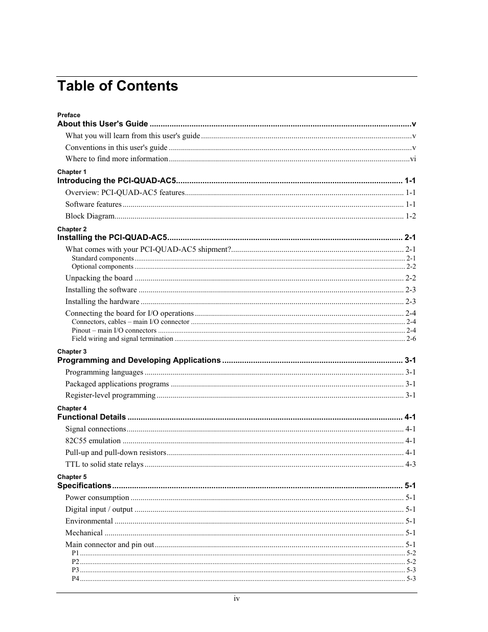 Measurement Specialties PCI-QUAD-AC5 User Manual | Page 5 / 24