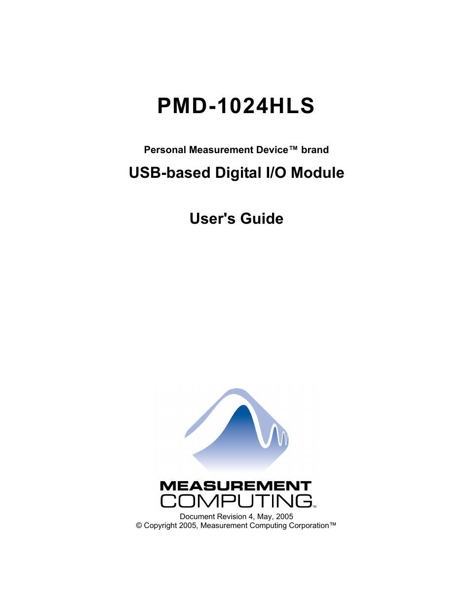 Pmd-1024hls, Usb-based digital i/o module user's guide | Measurement Specialties PMD-1024HLS User Manual | Page 2 / 23