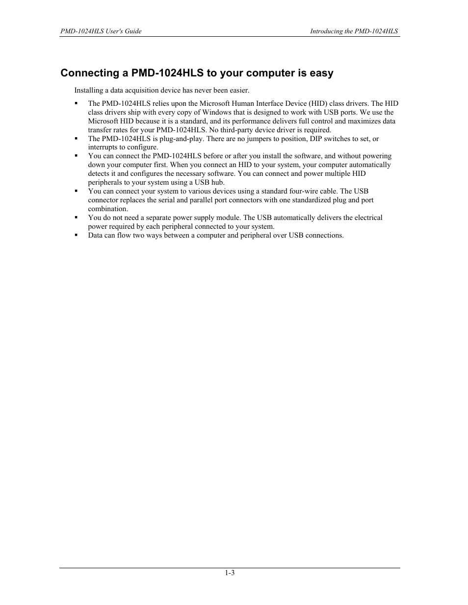 Connecting a pmd-1024hls to your computer is easy | Measurement Specialties PMD-1024HLS User Manual | Page 9 / 23