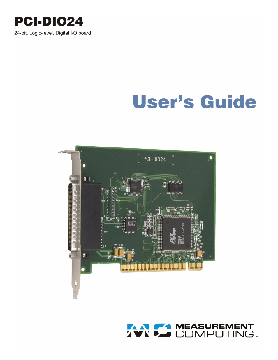 Measurement Specialties PCI-DIO24 User Manual | 18 pages