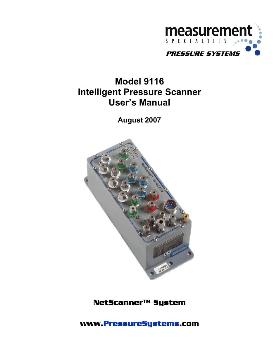 Measurement Specialties 9116 User Manual | 143 pages