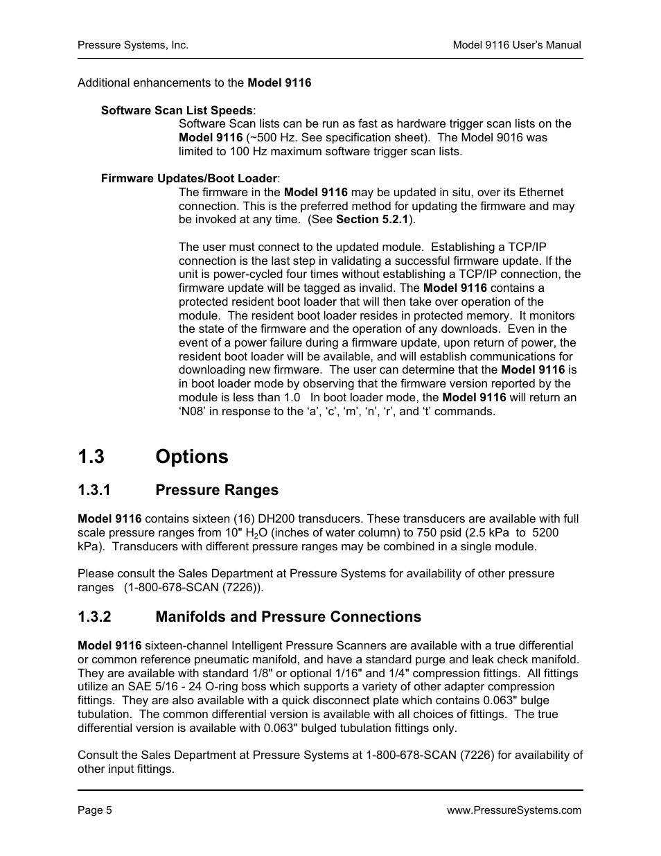 3 options | Measurement Specialties 9116 User Manual | Page 14 / 143