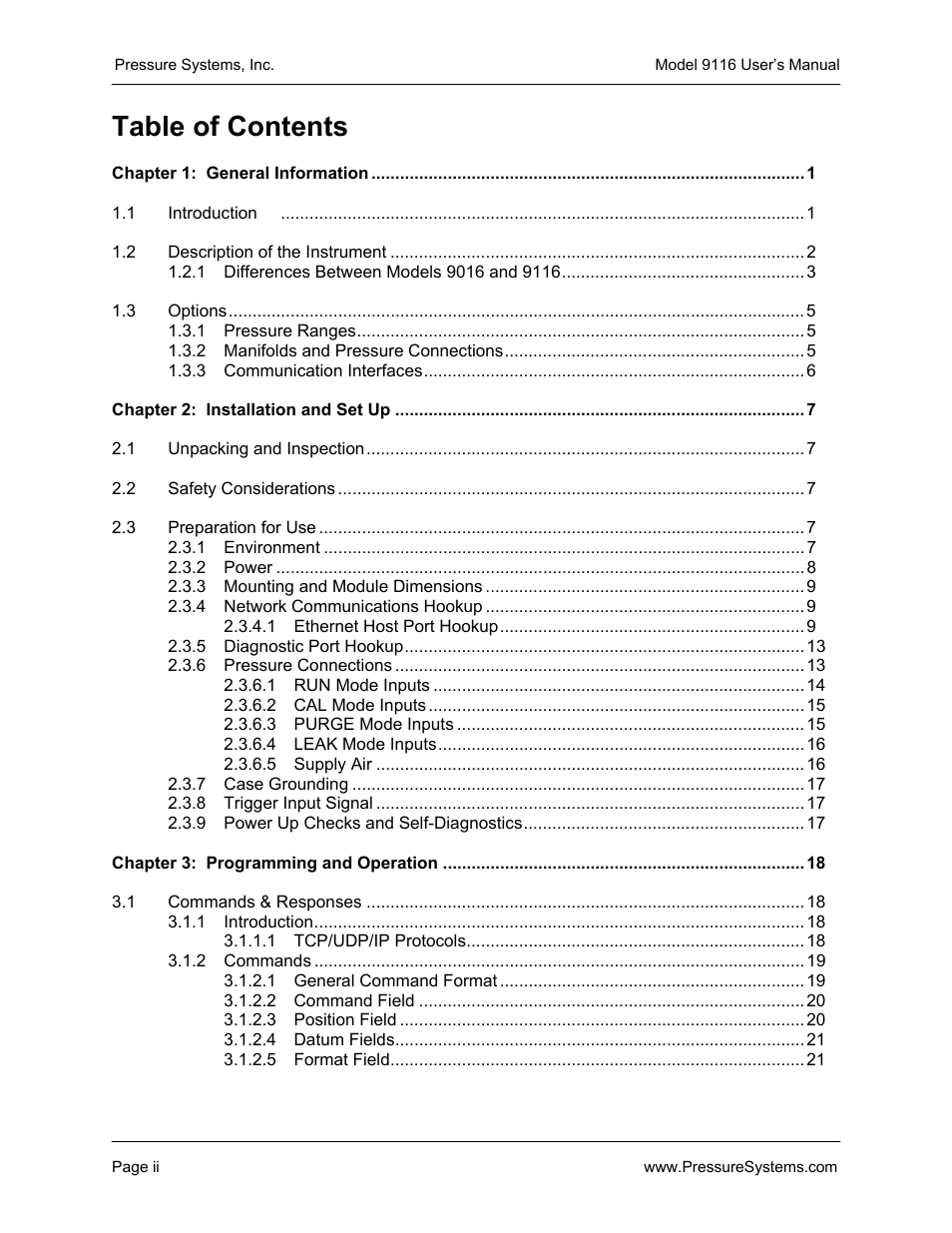 Measurement Specialties 9116 User Manual | Page 3 / 143