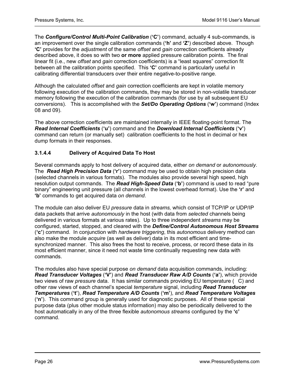 Measurement Specialties 9116 User Manual | Page 35 / 143
