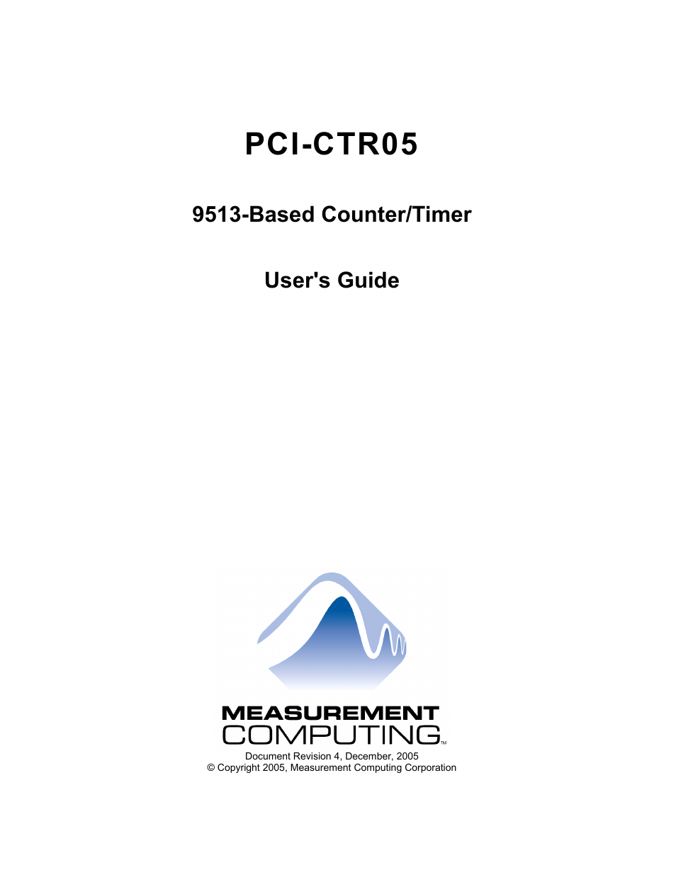 Pci-ctr05, 9513-based counter/timer user's guide | Measurement Specialties PCI-CTR05 User Manual | Page 2 / 21