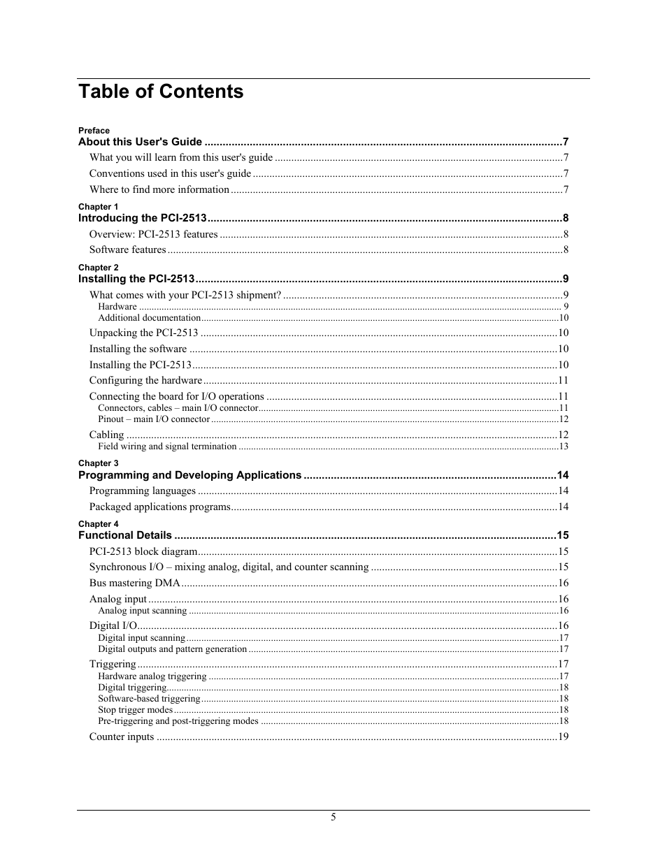 Measurement Specialties PCI-2513 User Manual | Page 5 / 34