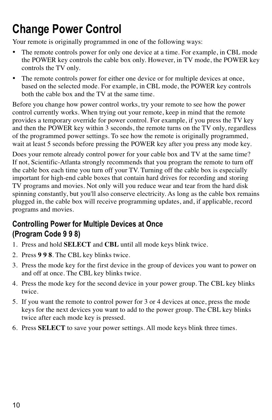 Change power control | Mintek AT8400 User Manual | Page 10 / 20