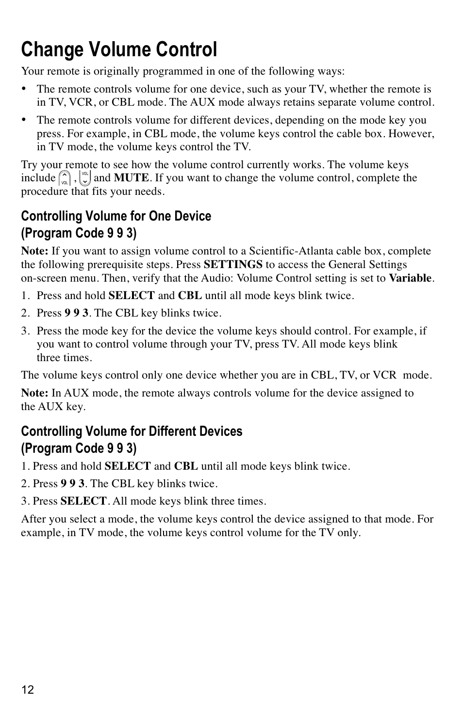 Change volume control | Mintek AT8400 User Manual | Page 12 / 20