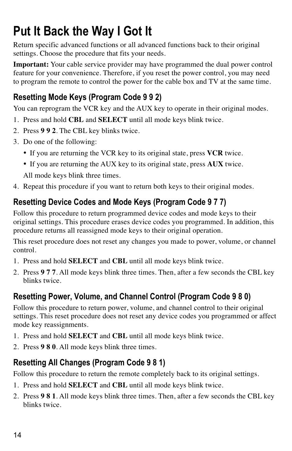 Put it back the way i got it | Mintek AT8400 User Manual | Page 14 / 20
