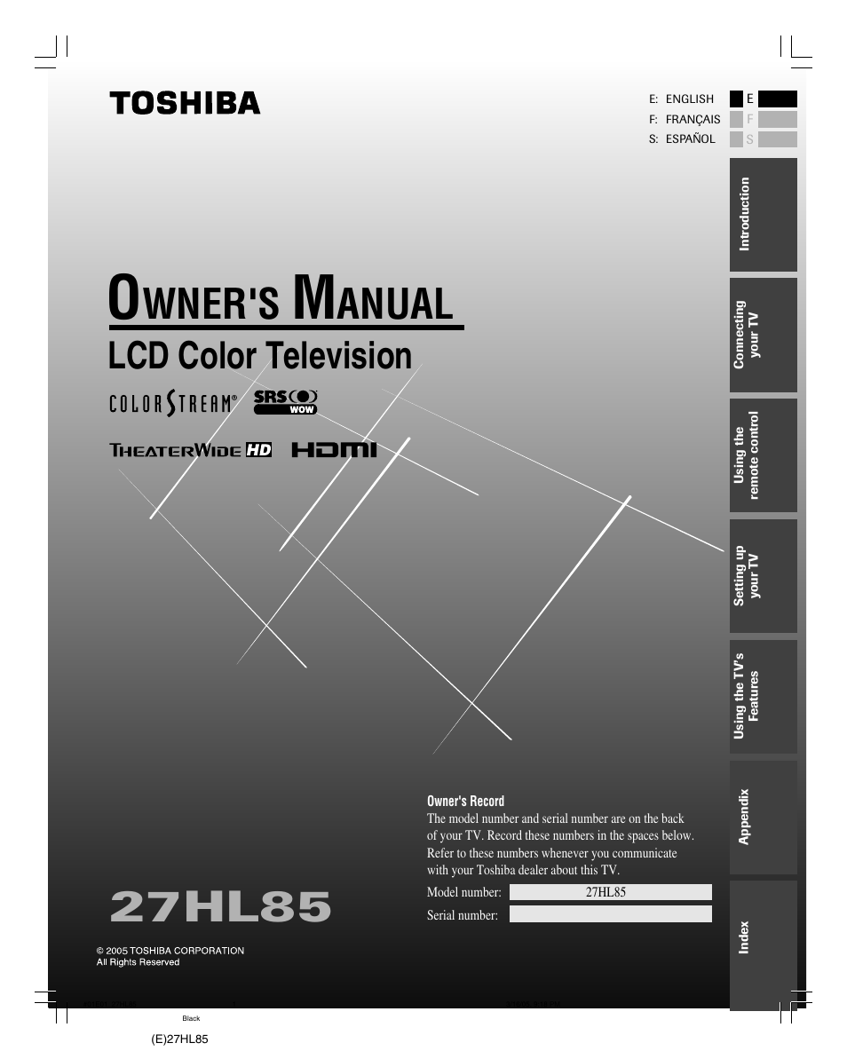 Mintek 27HL85 User Manual | 56 pages