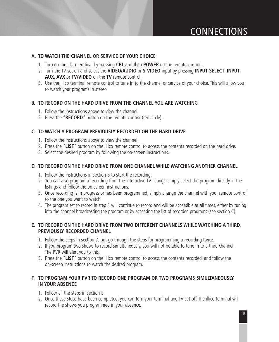 Connections | Mintek High Definition Personal Video Recorder User Manual | Page 19 / 72