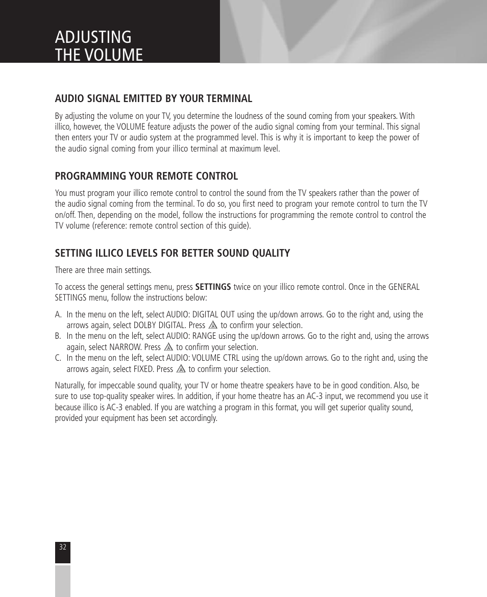 Adjusting the volume | Mintek High Definition Personal Video Recorder User Manual | Page 32 / 72