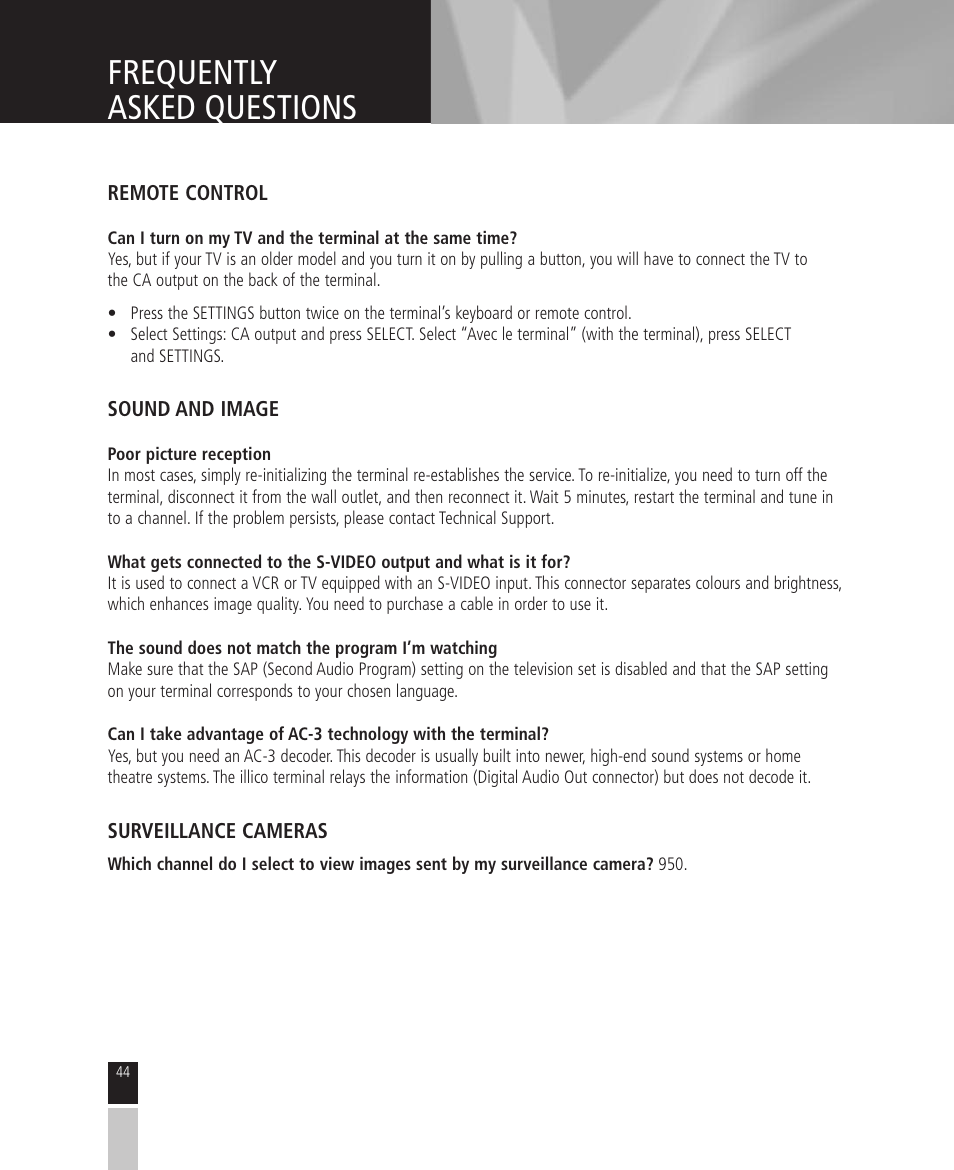 Frequently asked questions | Mintek High Definition Personal Video Recorder User Manual | Page 44 / 72