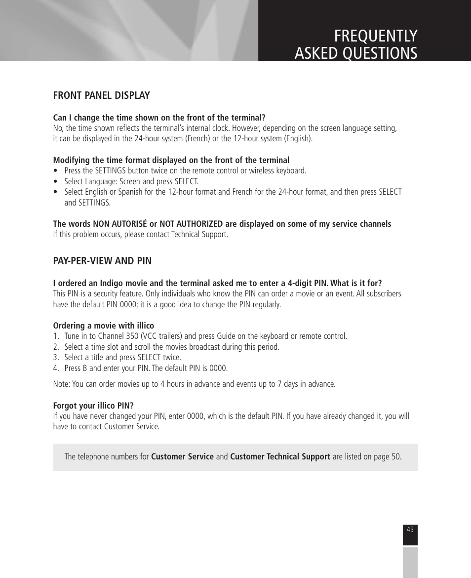 Frequently asked questions | Mintek High Definition Personal Video Recorder User Manual | Page 45 / 72