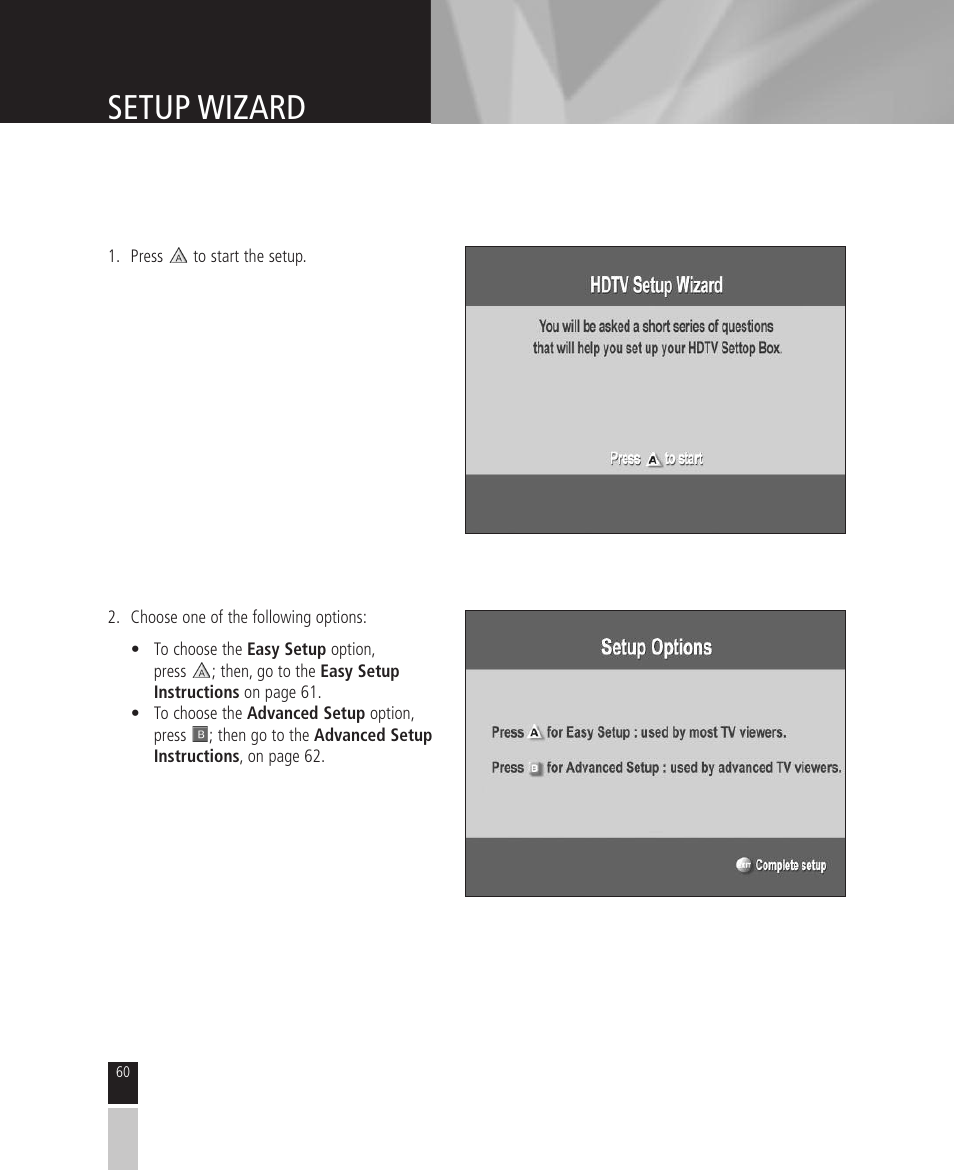 Setup wizard | Mintek High Definition Personal Video Recorder User Manual | Page 60 / 72