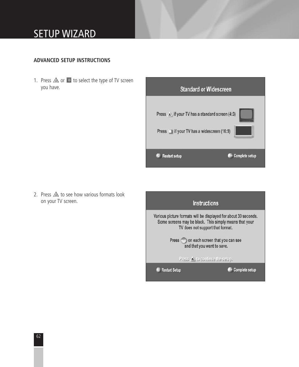 Setup wizard | Mintek High Definition Personal Video Recorder User Manual | Page 62 / 72