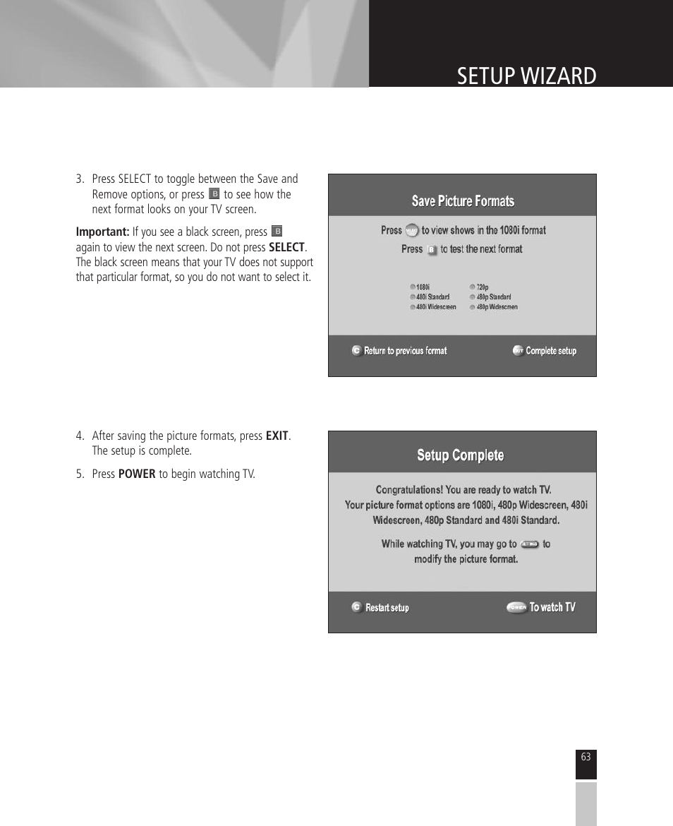 Setup wizard | Mintek High Definition Personal Video Recorder User Manual | Page 63 / 72