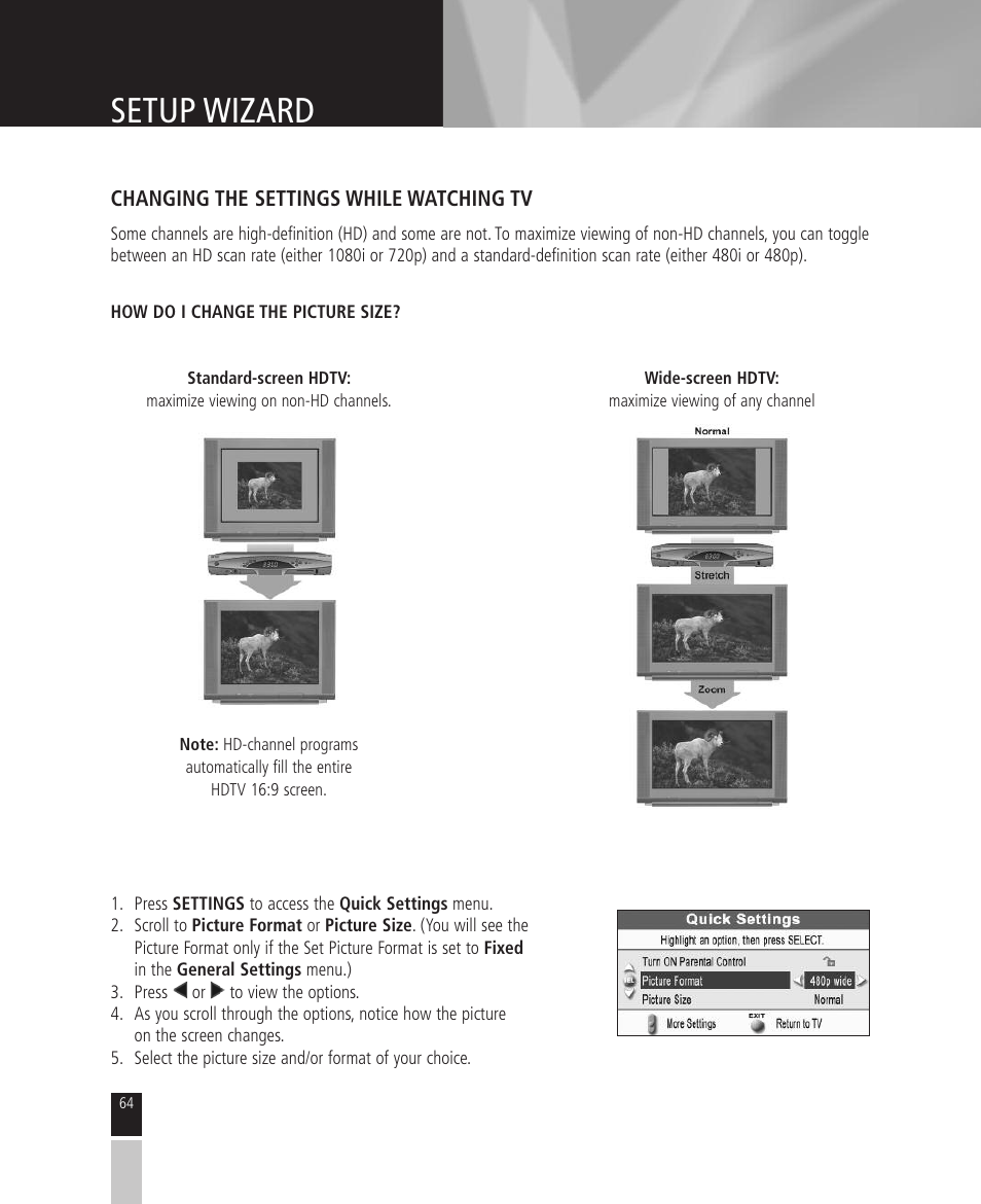 Setup wizard | Mintek High Definition Personal Video Recorder User Manual | Page 64 / 72