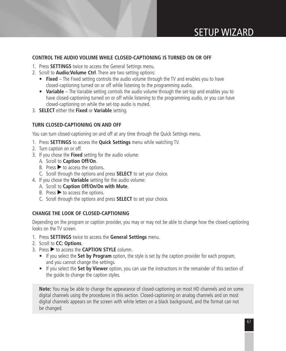 Setup wizard | Mintek High Definition Personal Video Recorder User Manual | Page 67 / 72