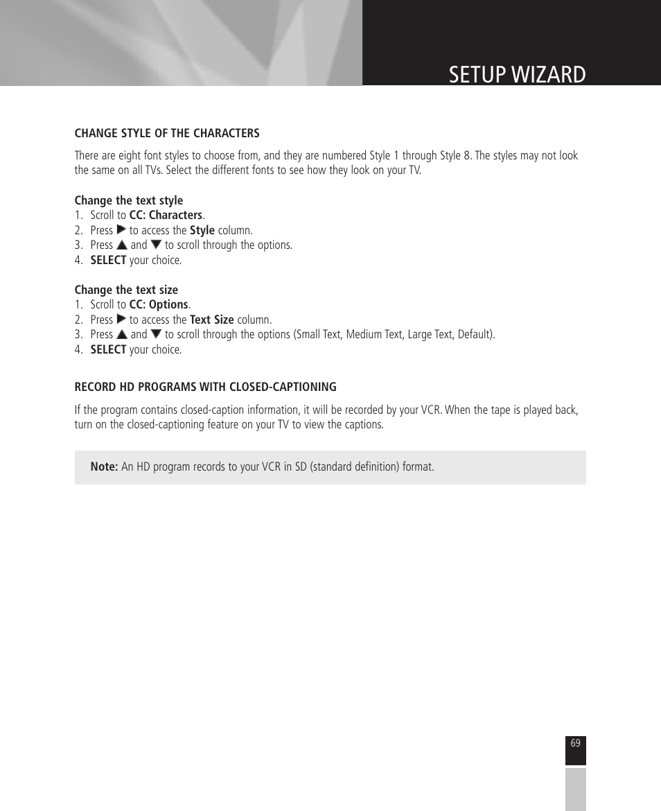 Setup wizard | Mintek High Definition Personal Video Recorder User Manual | Page 69 / 72