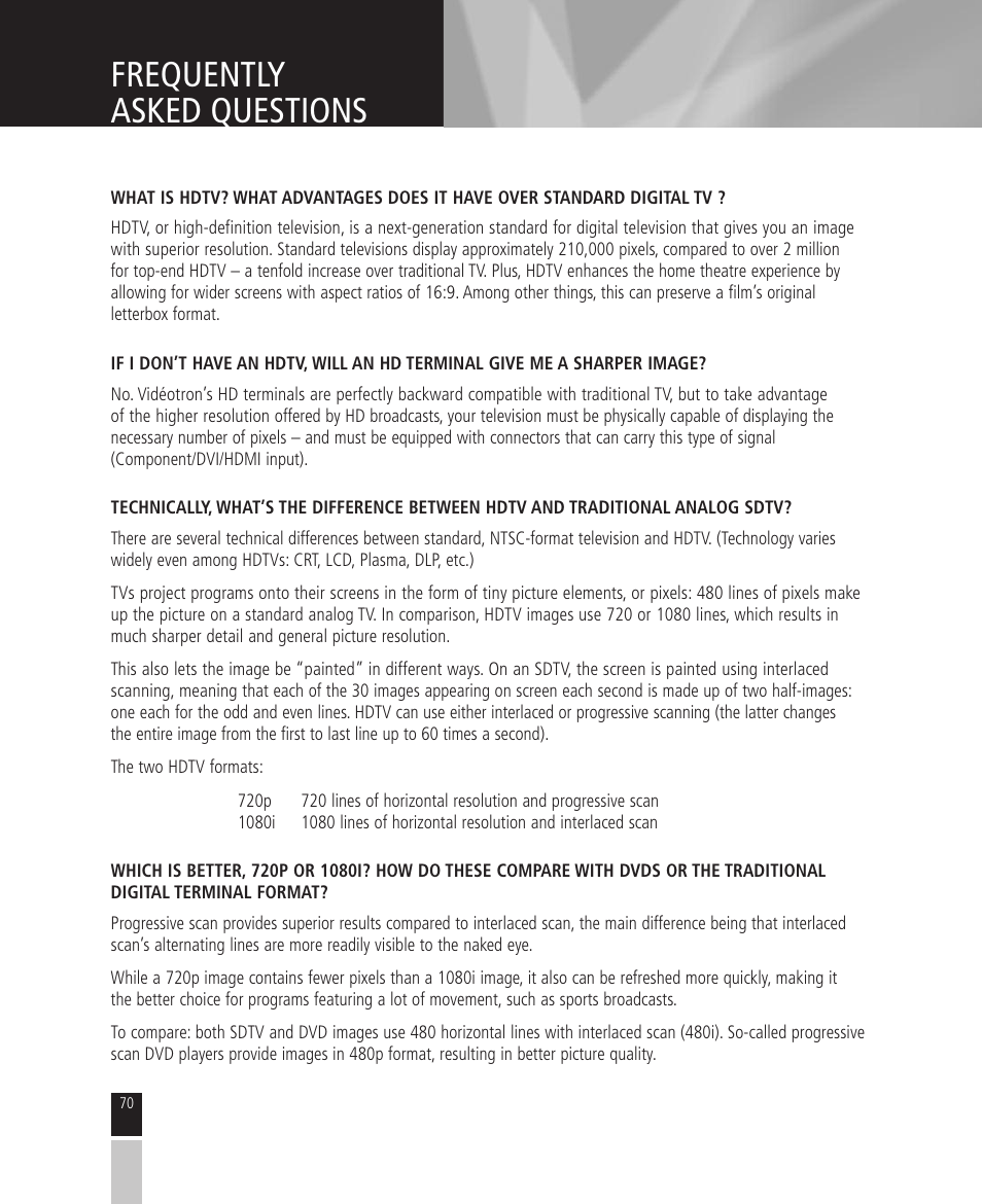 Frequently asked questions | Mintek High Definition Personal Video Recorder User Manual | Page 70 / 72