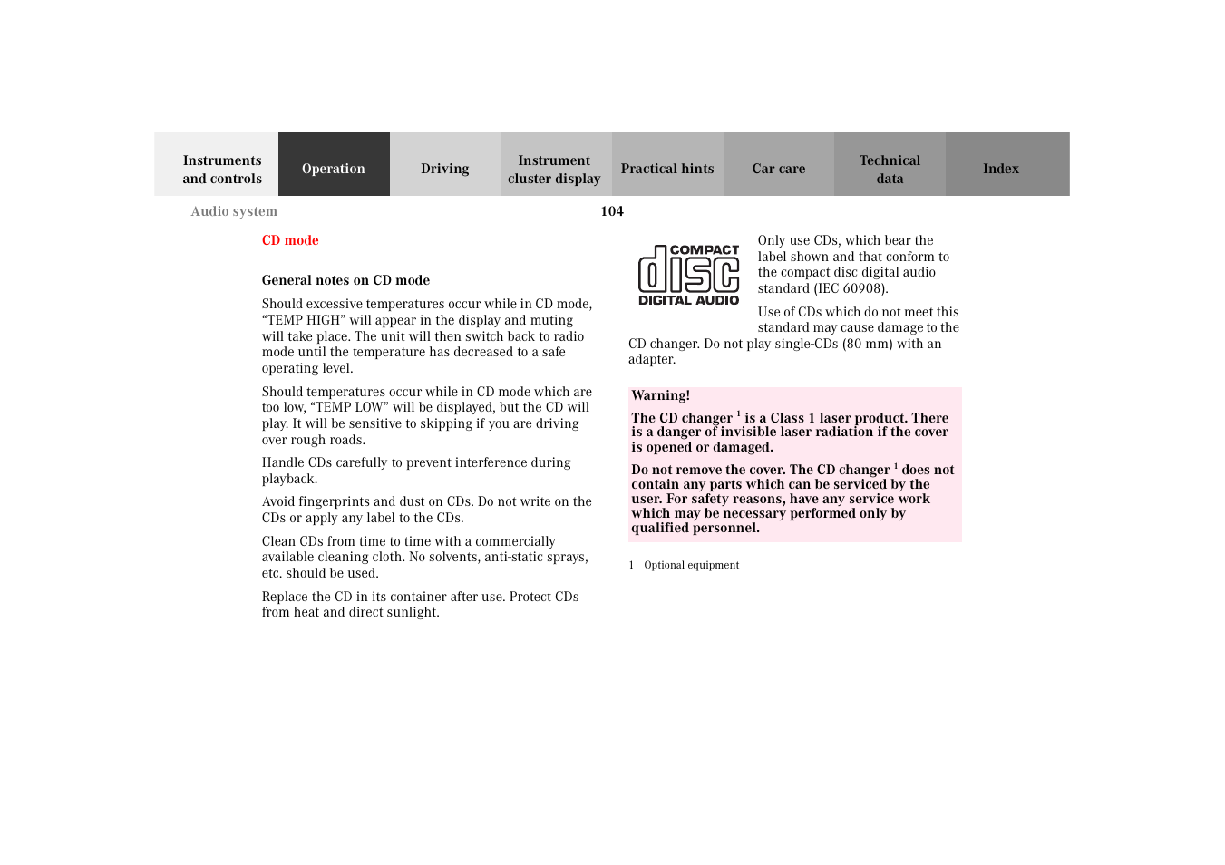 Mercedes-Benz 2002 SLK 320 User Manual | Page 107 / 290
