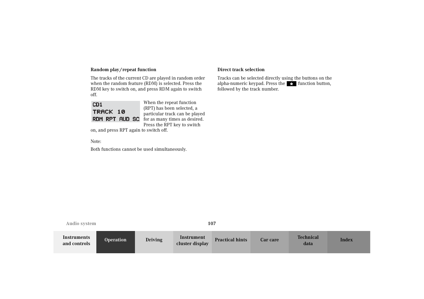 Mercedes-Benz 2002 SLK 320 User Manual | Page 110 / 290