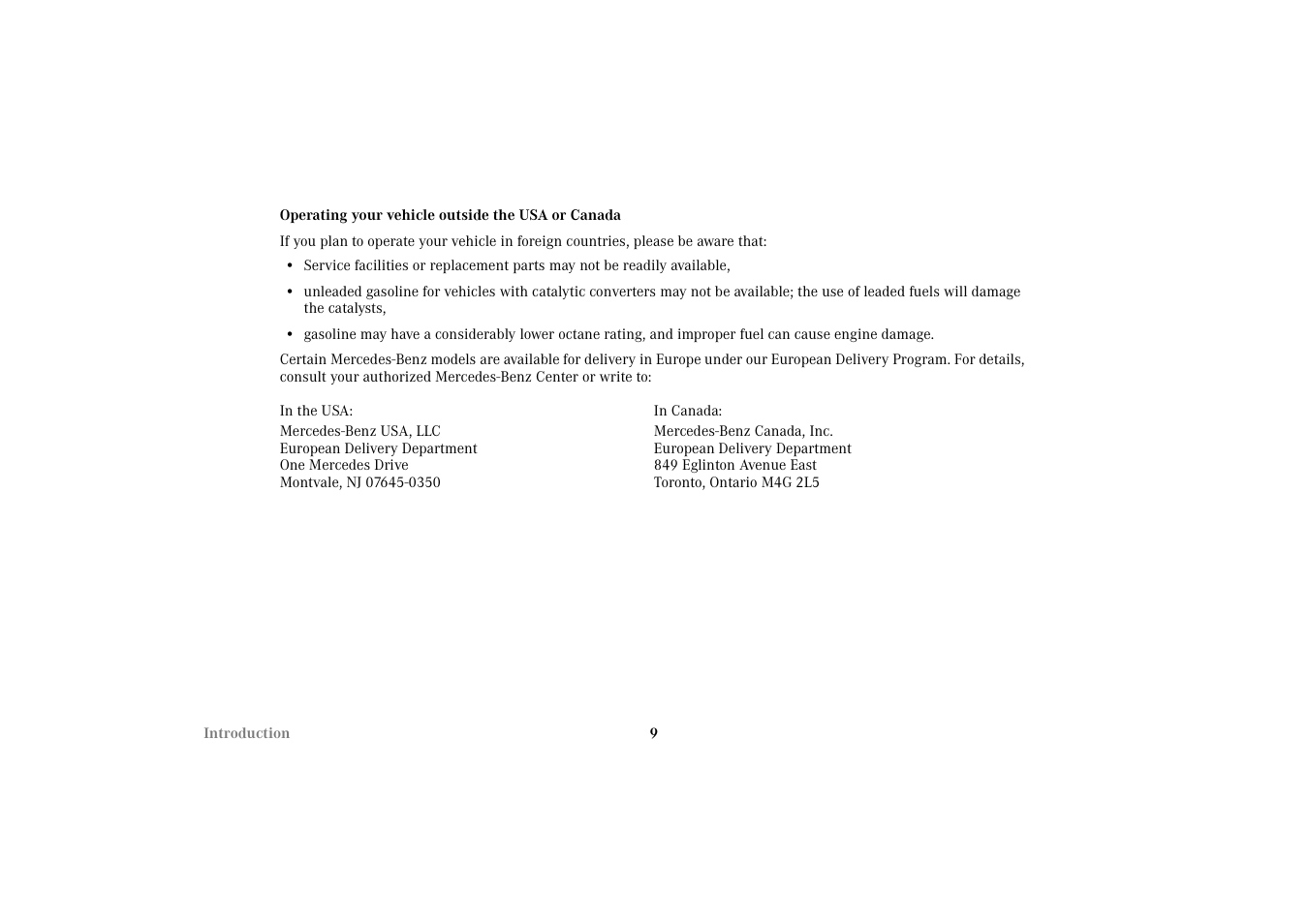 Mercedes-Benz 2002 SLK 320 User Manual | Page 12 / 290