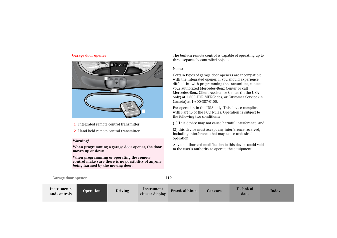Mercedes-Benz 2002 SLK 320 User Manual | Page 122 / 290