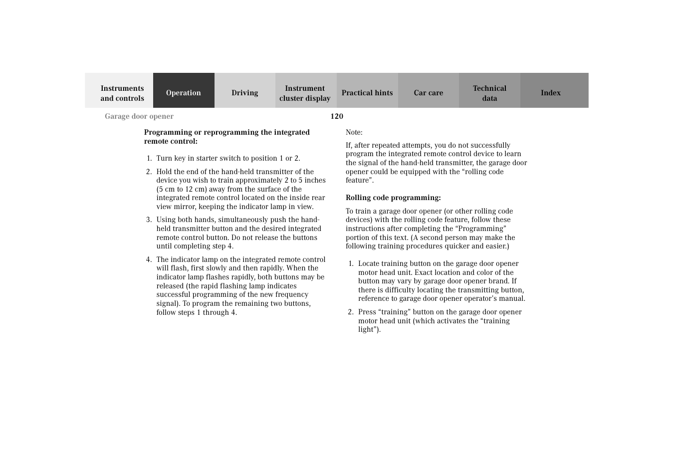 Mercedes-Benz 2002 SLK 320 User Manual | Page 123 / 290