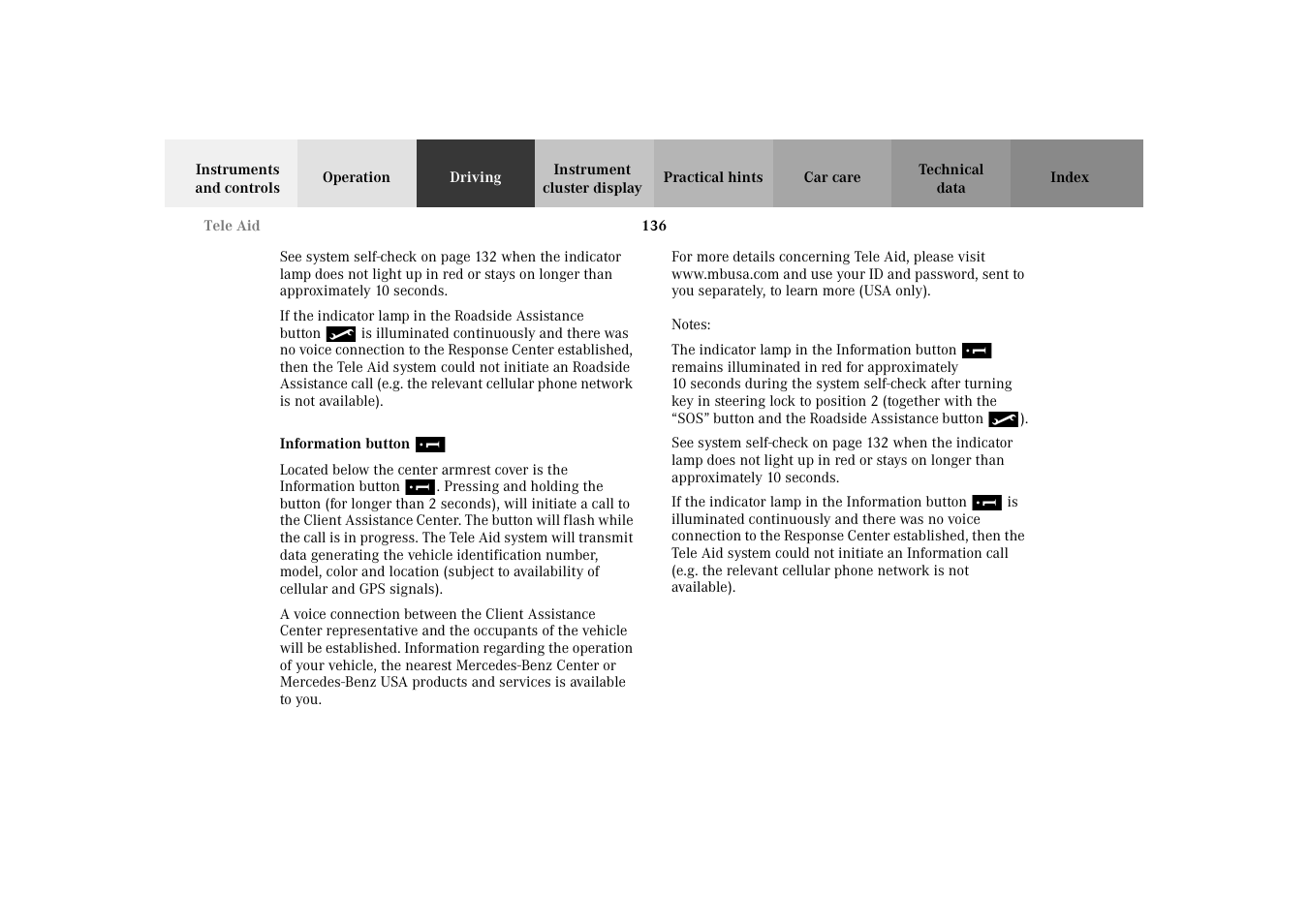 Mercedes-Benz 2002 SLK 320 User Manual | Page 139 / 290