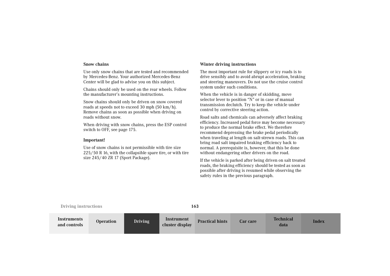 Mercedes-Benz 2002 SLK 320 User Manual | Page 166 / 290