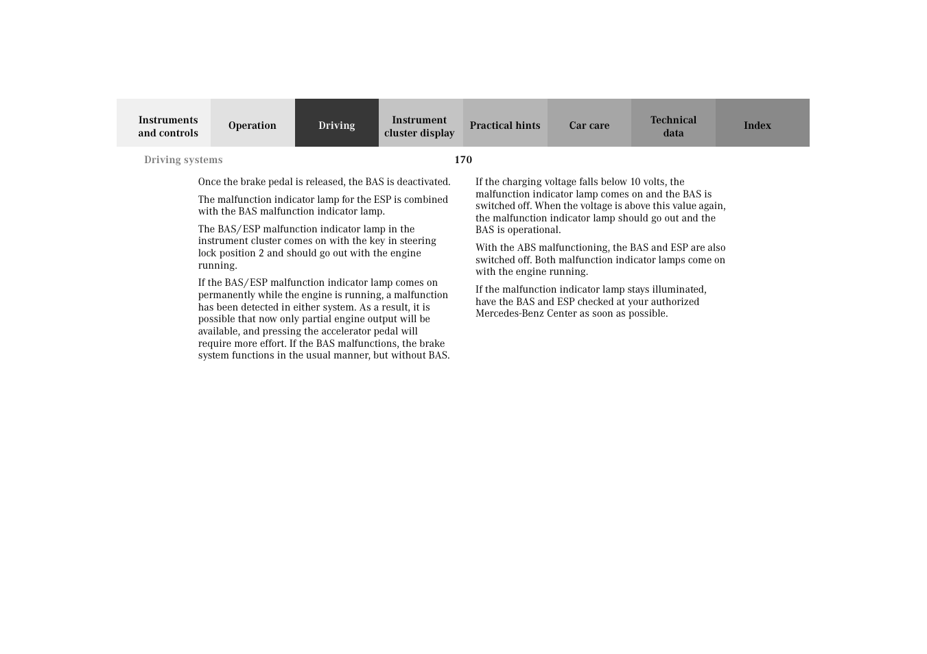 Mercedes-Benz 2002 SLK 320 User Manual | Page 173 / 290