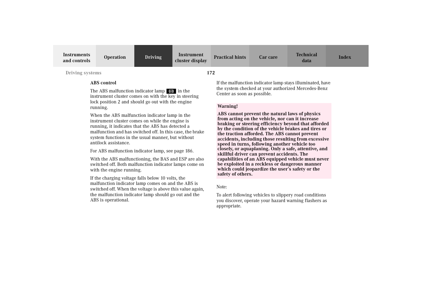 Mercedes-Benz 2002 SLK 320 User Manual | Page 175 / 290