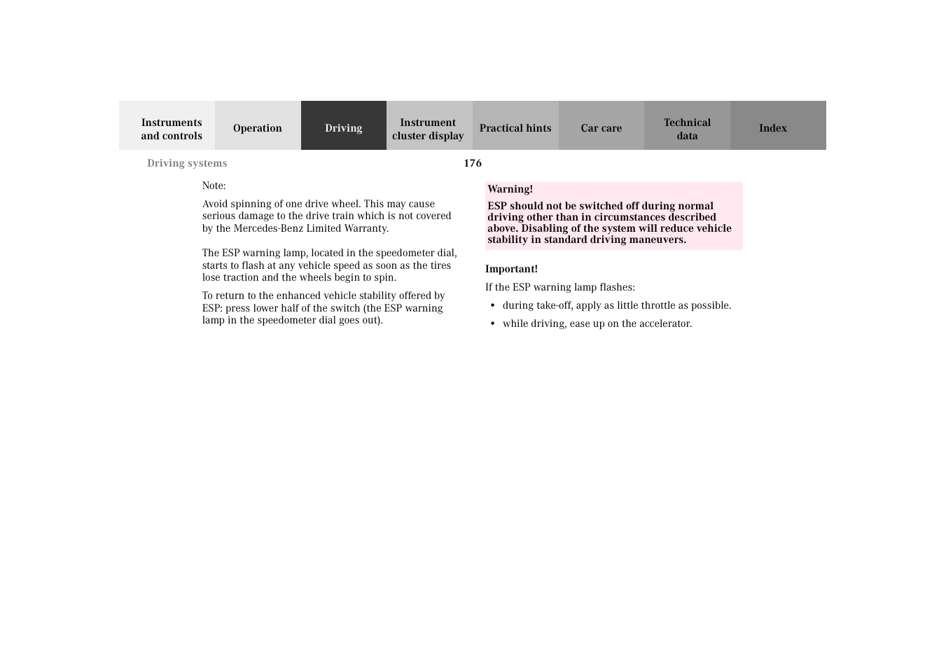 Mercedes-Benz 2002 SLK 320 User Manual | Page 179 / 290