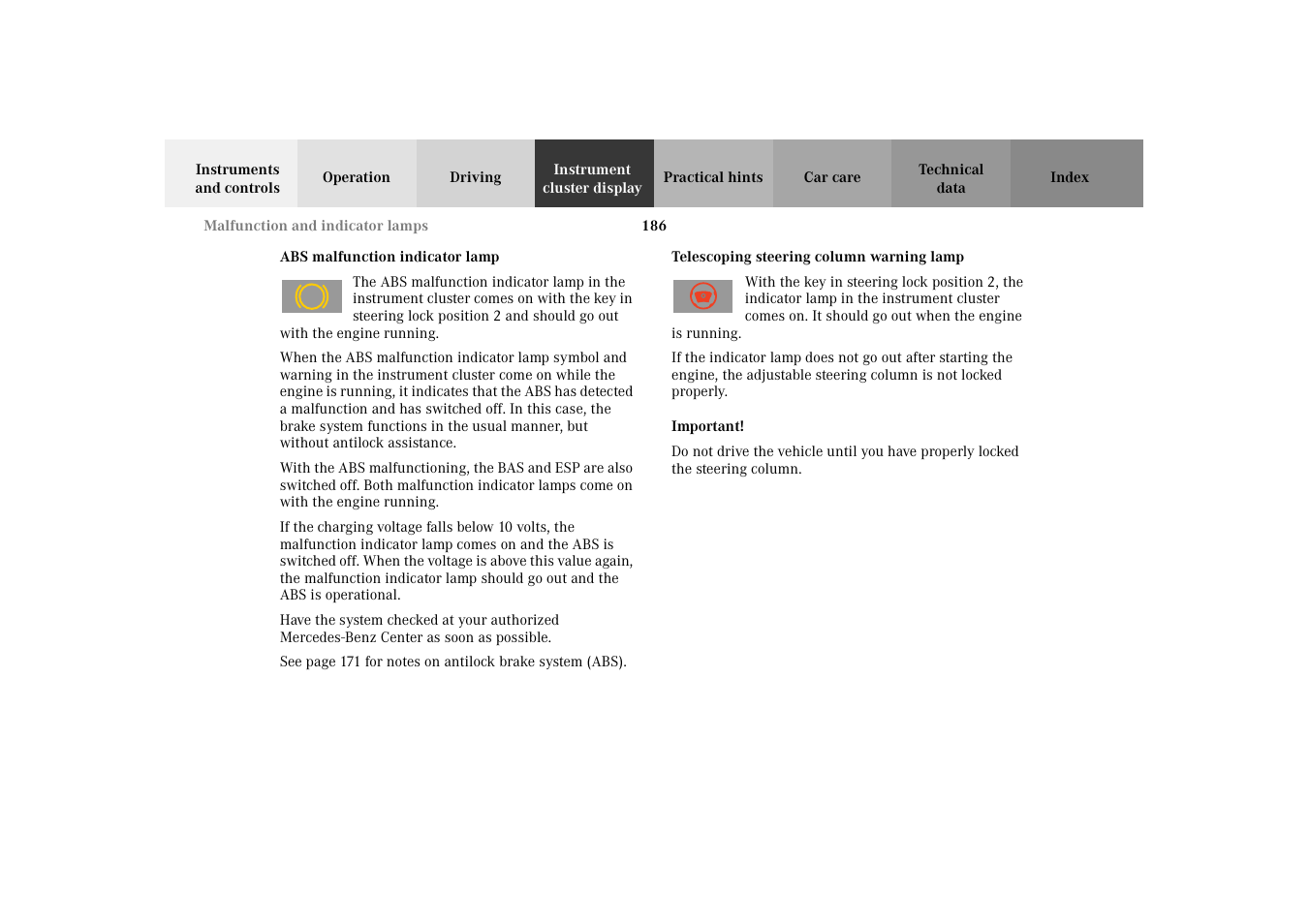 Mercedes-Benz 2002 SLK 320 User Manual | Page 189 / 290